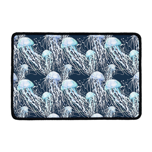 Watercolor Jellyfish Pattern Print Kitchen Mat