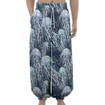 Watercolor Jellyfish Pattern Print Lantern Pants