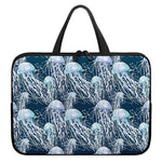Watercolor Jellyfish Pattern Print Laptop Sleeve With Handle