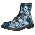 Watercolor Jellyfish Pattern Print Lace-Up Boots