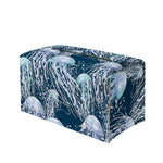 Watercolor Jellyfish Pattern Print Leather Tissue Box Cover