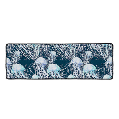Watercolor Jellyfish Pattern Print Long Kitchen Mat