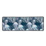Watercolor Jellyfish Pattern Print Long Kitchen Mat