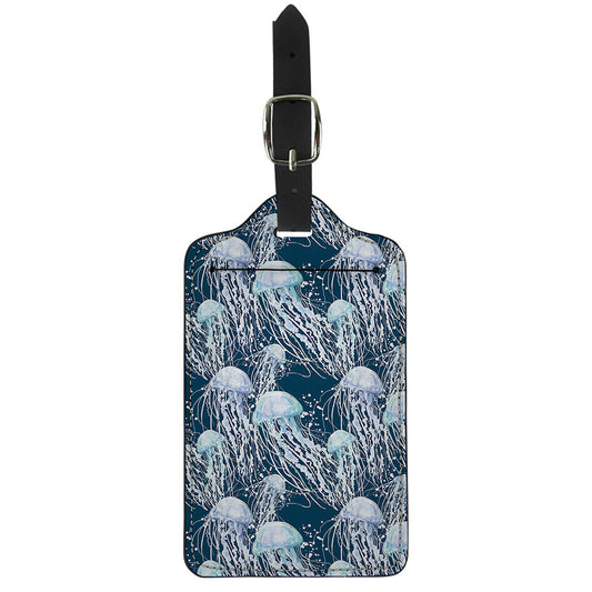 Watercolor Jellyfish Pattern Print Luggage Tag