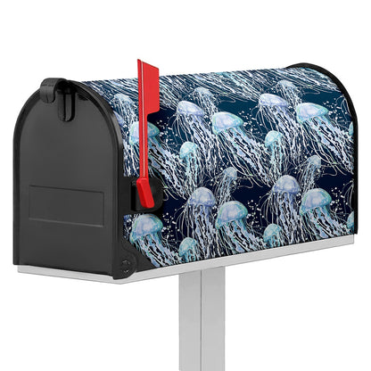 Watercolor Jellyfish Pattern Print Mailbox Cover