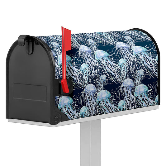 Watercolor Jellyfish Pattern Print Mailbox Cover
