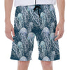 Watercolor Jellyfish Pattern Print Men's Beach Shorts