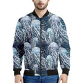 Watercolor Jellyfish Pattern Print Men's Bomber Jacket