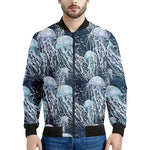 Watercolor Jellyfish Pattern Print Men's Bomber Jacket