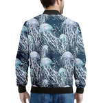Watercolor Jellyfish Pattern Print Men's Bomber Jacket