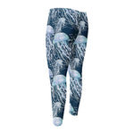 Watercolor Jellyfish Pattern Print Men's Compression Pants