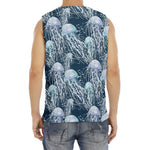 Watercolor Jellyfish Pattern Print Men's Fitness Tank Top