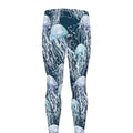 Watercolor Jellyfish Pattern Print Men's Leggings