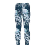 Watercolor Jellyfish Pattern Print Men's leggings