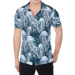 Watercolor Jellyfish Pattern Print Men's Shirt