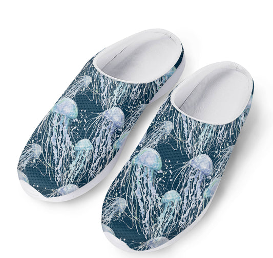 Watercolor Jellyfish Pattern Print Mesh Casual Shoes