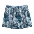 Watercolor Jellyfish Pattern Print Mesh Shorts