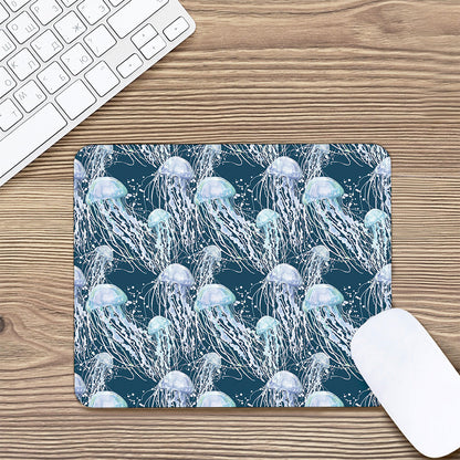 Watercolor Jellyfish Pattern Print Mouse Pad