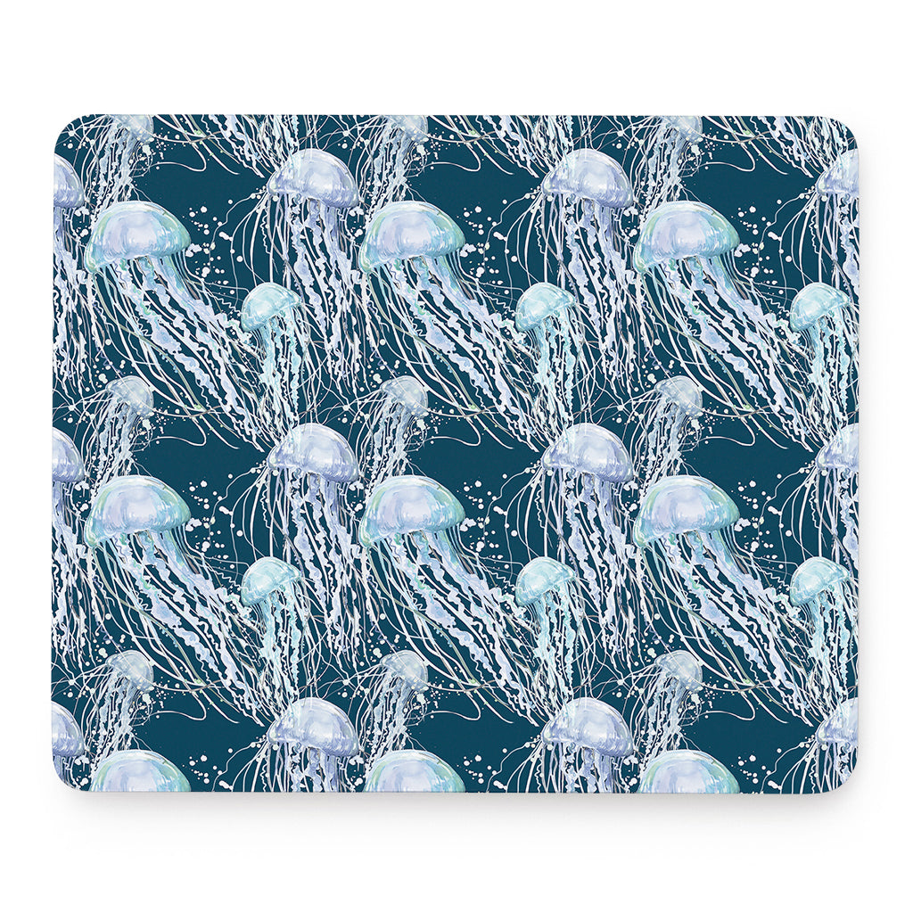 Watercolor Jellyfish Pattern Print Mouse Pad