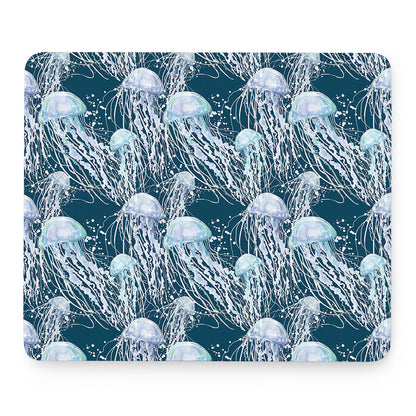 Watercolor Jellyfish Pattern Print Mouse Pad