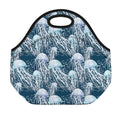 Watercolor Jellyfish Pattern Print Neoprene Lunch Bag