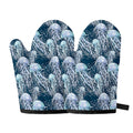 Watercolor Jellyfish Pattern Print Oven Mitts