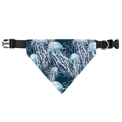 Watercolor Jellyfish Pattern Print Over The Collar Dog Bandana