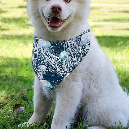 Watercolor Jellyfish Pattern Print Over The Collar Dog Bandana