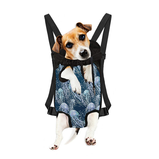 Watercolor Jellyfish Pattern Print Pet Carrier Backpack
