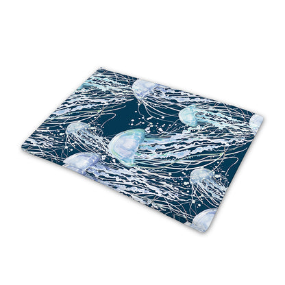 Watercolor Jellyfish Pattern Print Pet Cooling Mat Cover