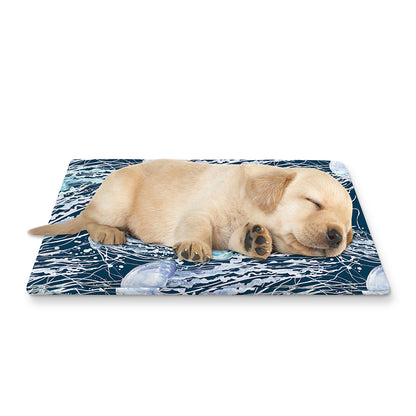 Watercolor Jellyfish Pattern Print Pet Cooling Mat Cover