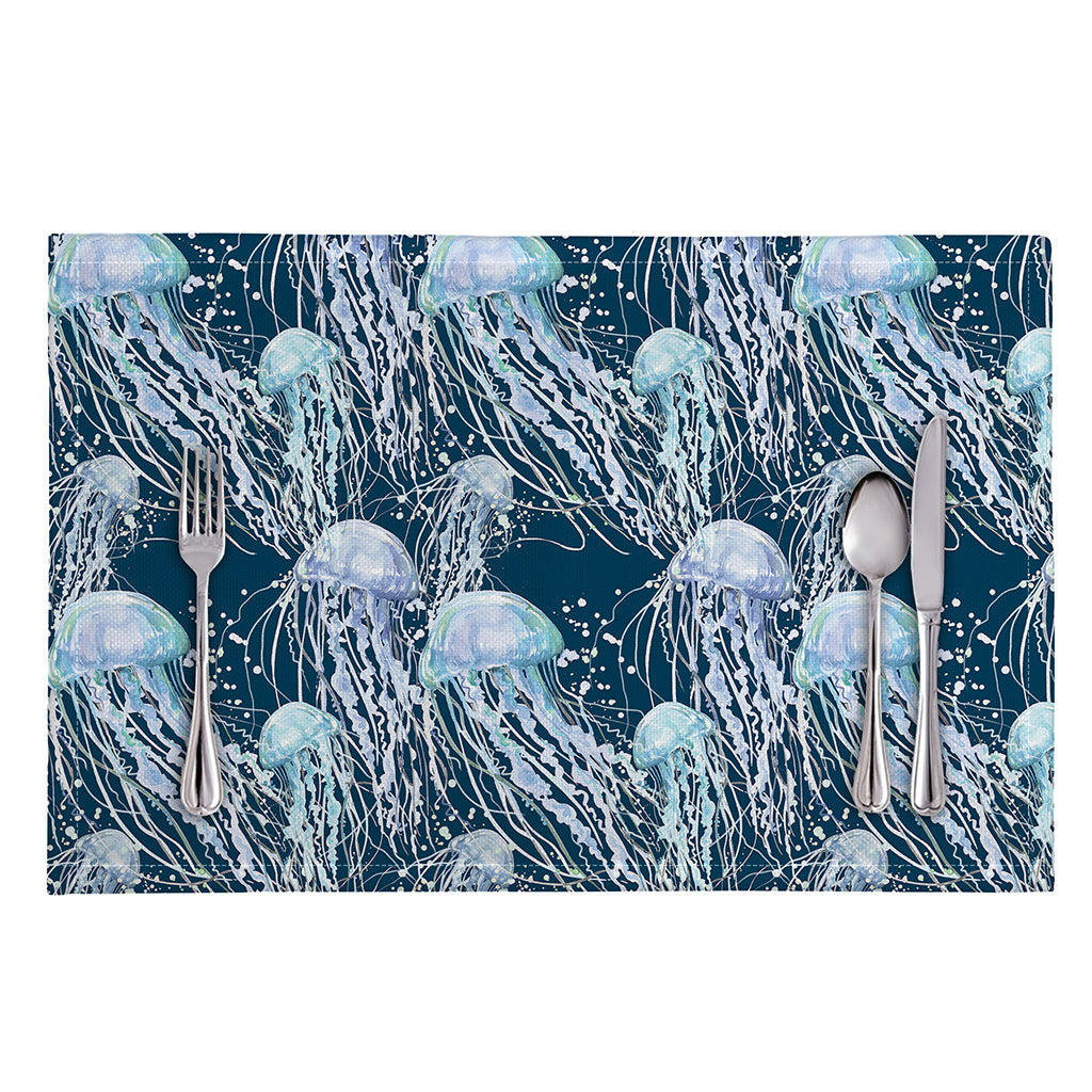 Watercolor Jellyfish Pattern Print Placemat