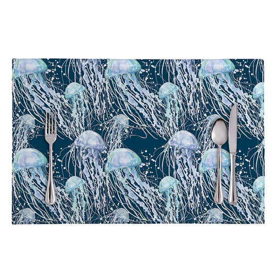 Watercolor Jellyfish Pattern Print Placemat