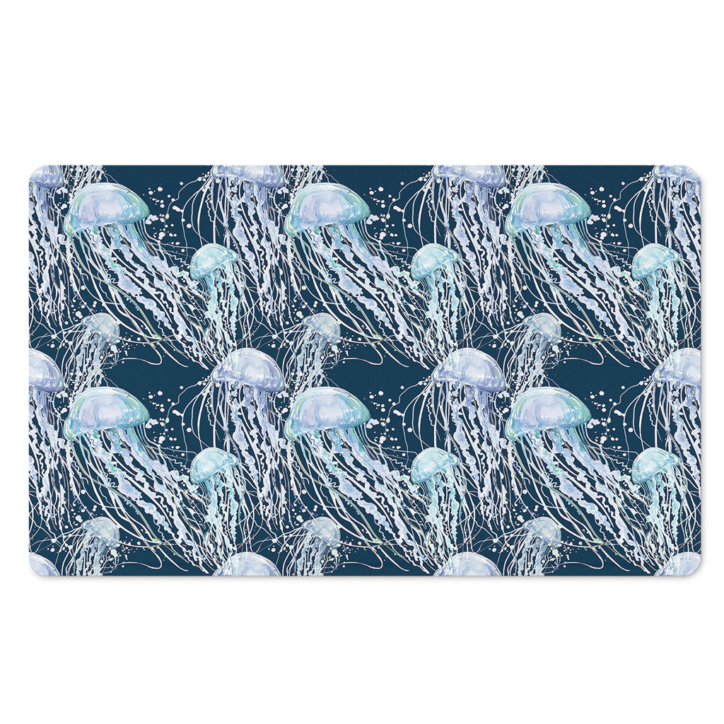 Watercolor Jellyfish Pattern Print Polyester Doormat