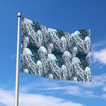 Watercolor Jellyfish Pattern Print Polyester Flag