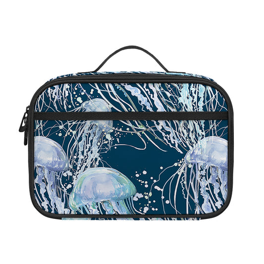 Watercolor Jellyfish Pattern Print Portable Lunch Bag
