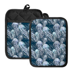 Watercolor Jellyfish Pattern Print Pot Holders With Pocket