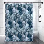 Watercolor Jellyfish Pattern Print Premium Shower Curtain