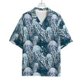 Watercolor Jellyfish Pattern Print Rayon Hawaiian Shirt