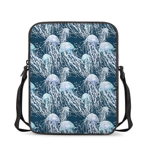 Watercolor Jellyfish Pattern Print Rectangular Crossbody Bag