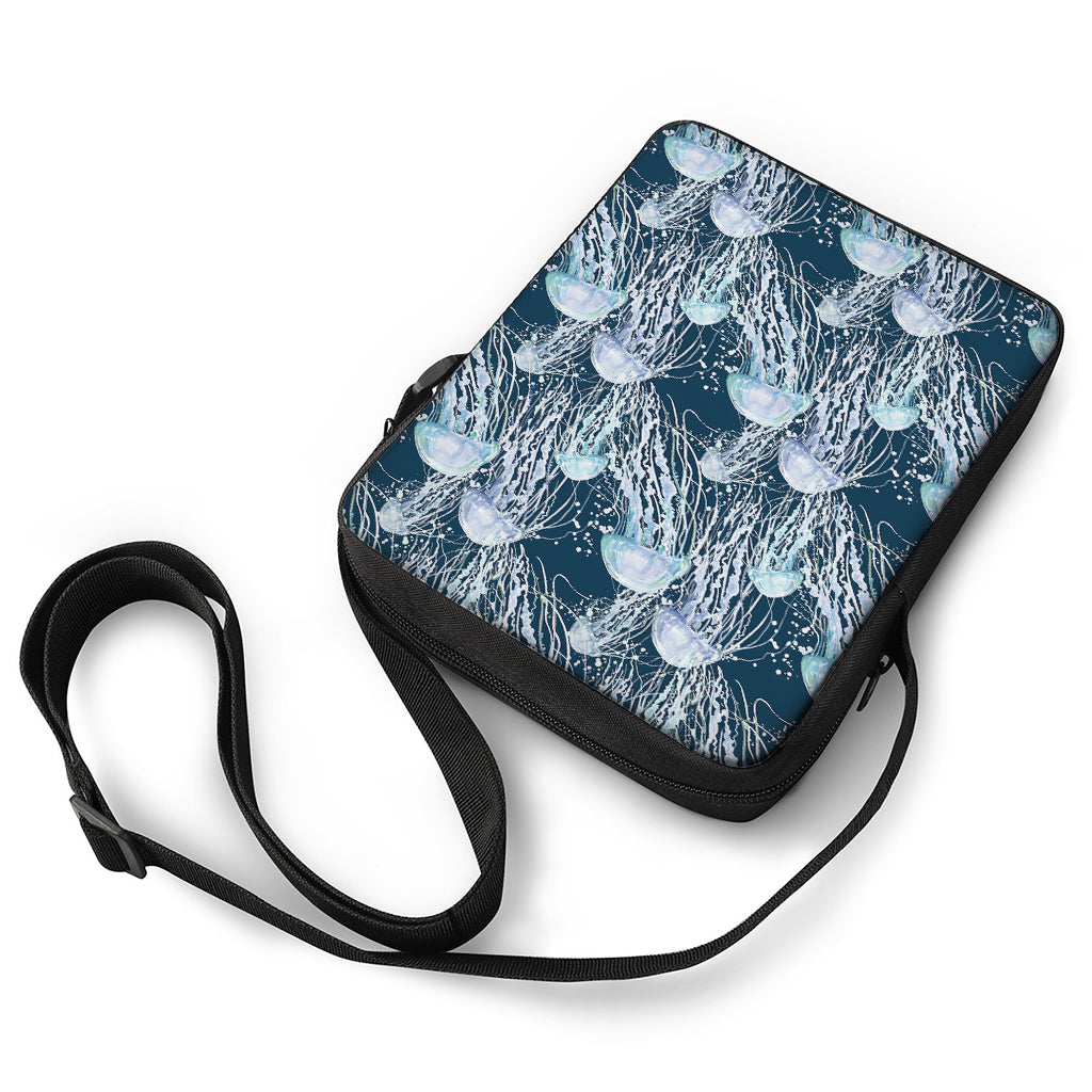 Watercolor Jellyfish Pattern Print Rectangular Crossbody Bag