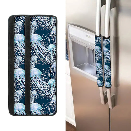 Watercolor Jellyfish Pattern Print Refrigerator Handle Covers