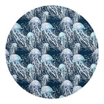 Watercolor Jellyfish Pattern Print Round Blanket