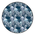 Watercolor Jellyfish Pattern Print Round Floor Mat