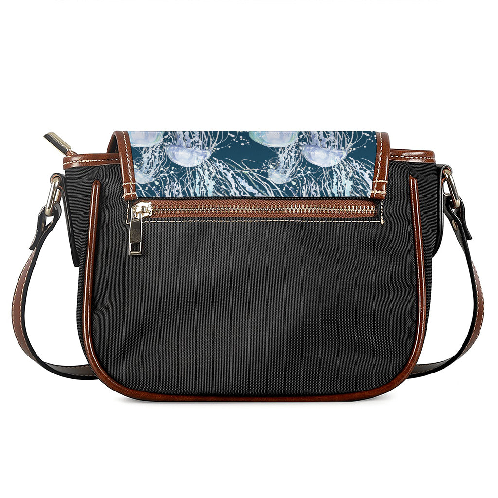 Watercolor Jellyfish Pattern Print Saddle Bag