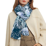 Watercolor Jellyfish Pattern Print Scarf