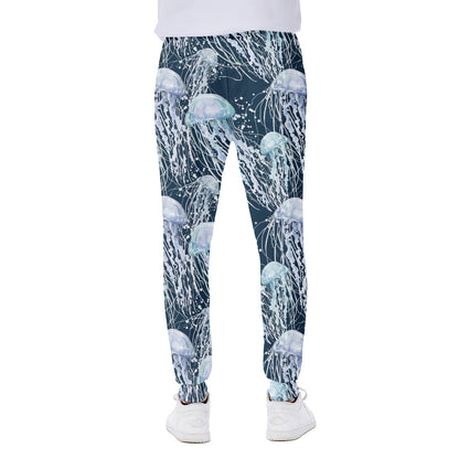 Watercolor Jellyfish Pattern Print Scuba Joggers