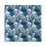 Watercolor Jellyfish Pattern Print Silk Bandana
