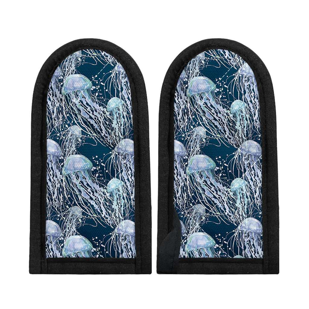 Watercolor Jellyfish Pattern Print Skillet Handle Cover