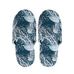 Watercolor Jellyfish Pattern Print Slippers